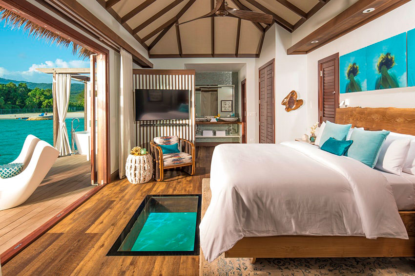 The Caribbean overwater bungalows are incredible, closer-to-home escapes to paradise &copy; Sandals South Coast