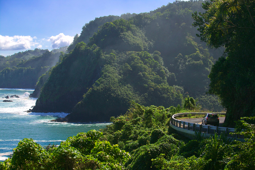 The 'Road to Hana' is an adventure. Many parts of this winding road narrow to just one lane as it goes through one of the truly last undeveloped tropical areas of the island of Maui, Hawaii. &copy; Getty Images/iStockphoto